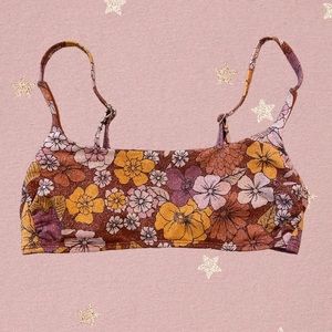 NWOT Xhilaration Retro Style Sparkle Floral Bikini Top